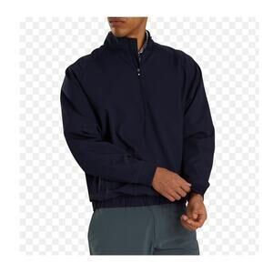 FootJoy Men’s L Golf Pullover 1/2 Zip Blue Windshirt Jacket River Club Logo EUC
